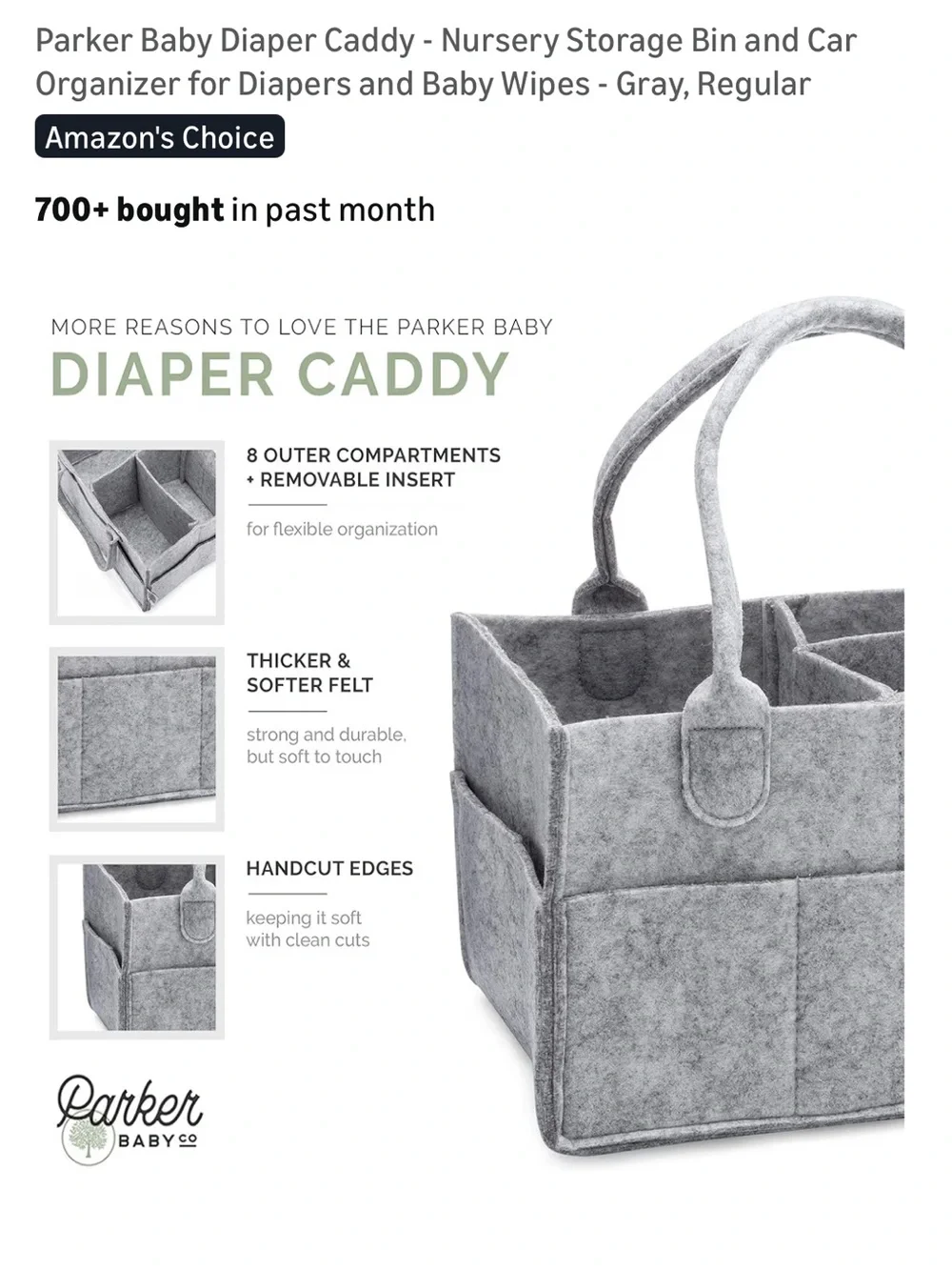 Parker Baby Diaper Caddy - Nursery Storage Bin